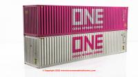 4F-028-105 Dapol 40ft Container Pink One Twin Pack Weathered
